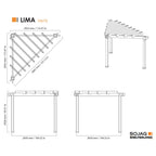 Sojag Aluminum Frame Pergola With PVC-Coated Canopy, 10 ft x 10 ft, Grey - Lima
