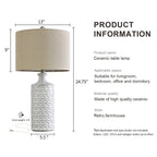 Oneach Ceramic Table Lamps, 24.75 inch, Set Of 2 - Modern Farmhouse