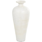 Ceramic Amphora Floor Vase, White, 13in L x 13in W x 30.5in H