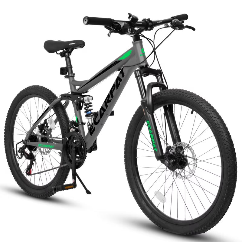 27.5 Inch Full Suspension Mountain Bike With Front And Rear Dual Shock Absorbers, Mechanical Disc Brakes, 21-Speed - A2760