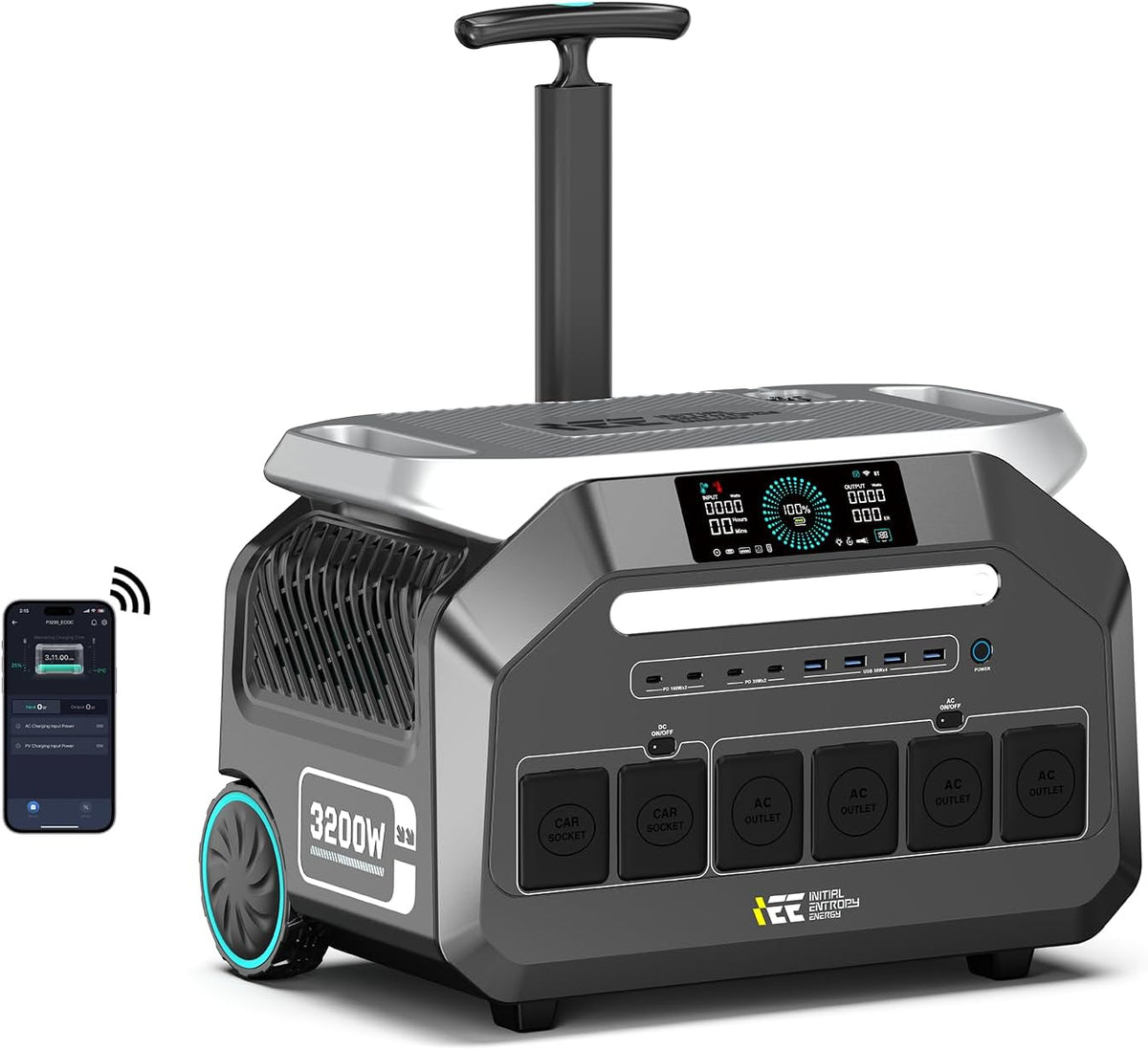 IEE Portable Power Station 3200W 2048Wh LiFePO4 Battery - P3200