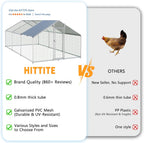 HITTITE Large Metal Chicken Coop With Run 19.19 x 9.84 x 6.56 ft - Walk-In Poultry Cage