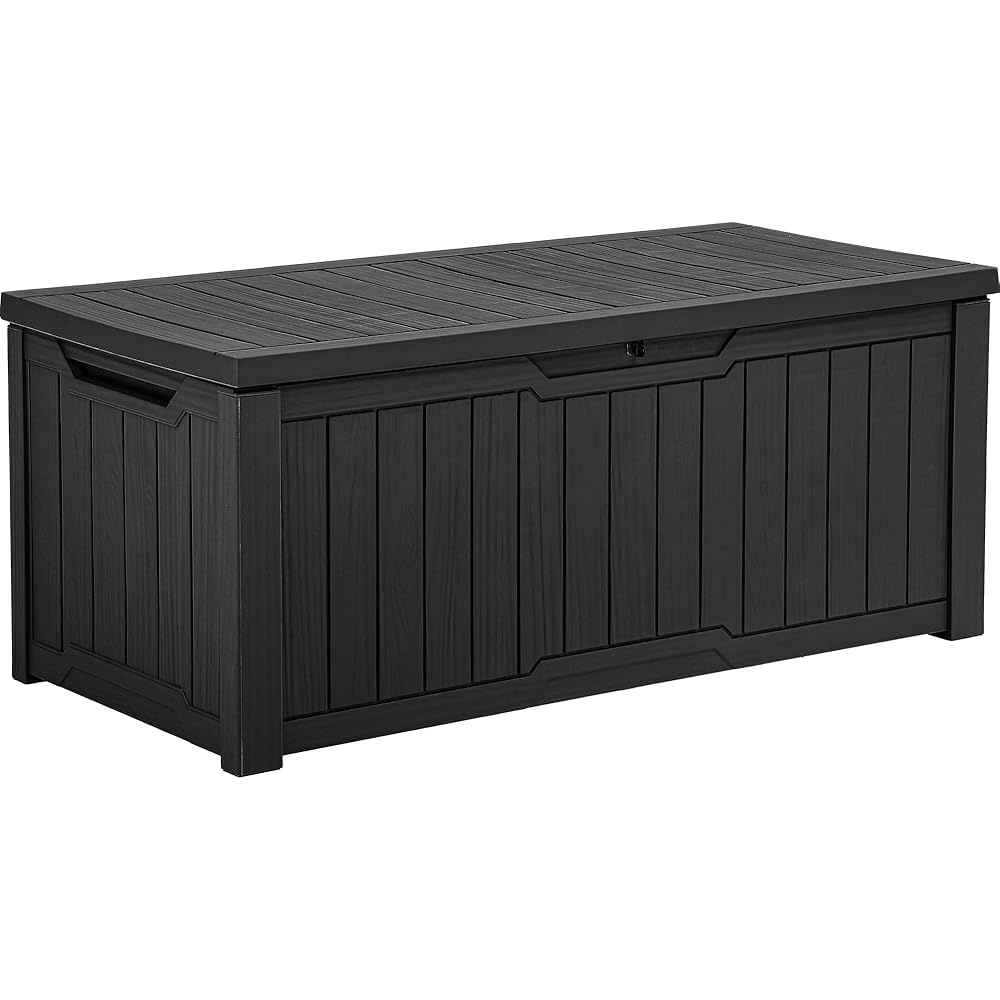 YITAHOME 120-Gallon Weather-Resistant Resin Deck Box - Black
