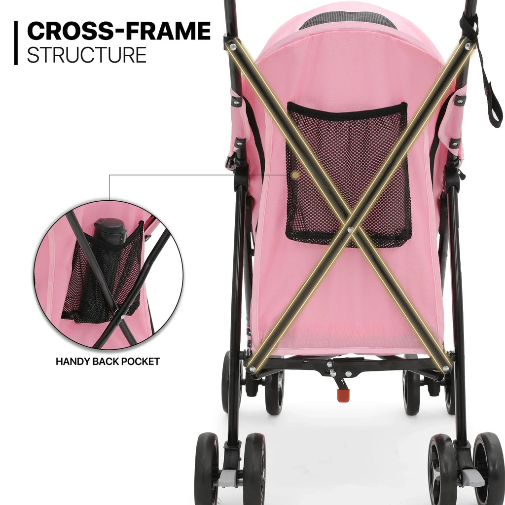 MoNiBloom Foldable Pet Stroller for Small Medium Dogs, 22 lbs, Pink