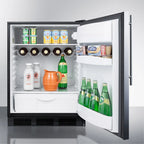 ADA Compliant Built-In Undercounter All-Refrigerator, 32 in Height, 5.5 cu. ft., Stainless Steel Wrapped Door, Black Cabinet