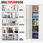 WORKPRO Metal Storage Cabinet With Locking Doors, Adjustable Shelves, Black, 71 Inches Tall - 31-1/2 x 15-3/4 Inch