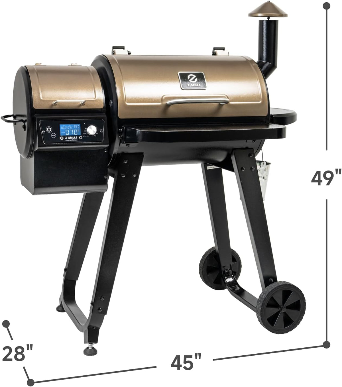 Z GRILLS Wood Pellet Grill & Smoker, Bronze, 459 Sq In, 8-in-1 - ZPG-450A2
