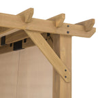 Sunjoy Cedar Wood Hot Tub Pergola 10 x 11 ft With Adjustable Canopy And Privacy Screen