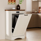 HARIPUL Single Tilt-Out Trash Cabinet For 13 Gallon Waste Bin, White