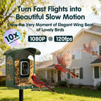 Humbirdy Smart Bird Feeder With Camera, 4K Ultra HD, Solar Powered, 2.4G/5G Wi-Fi