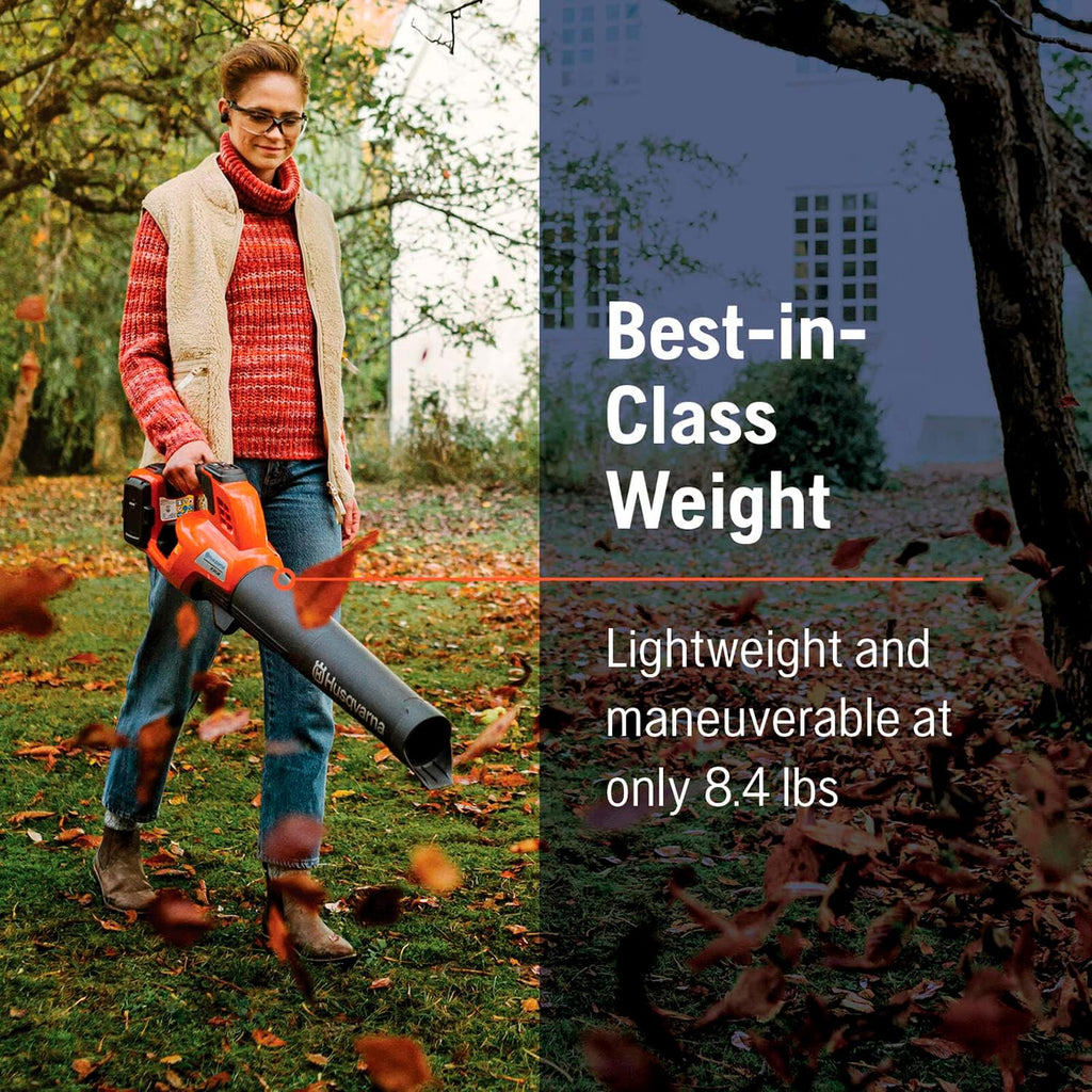 Husqvarna Cordless Leaf Blower 136 MPH 650 CFM 40V 4 Ah Battery And Charger Included - 230iB 970480204