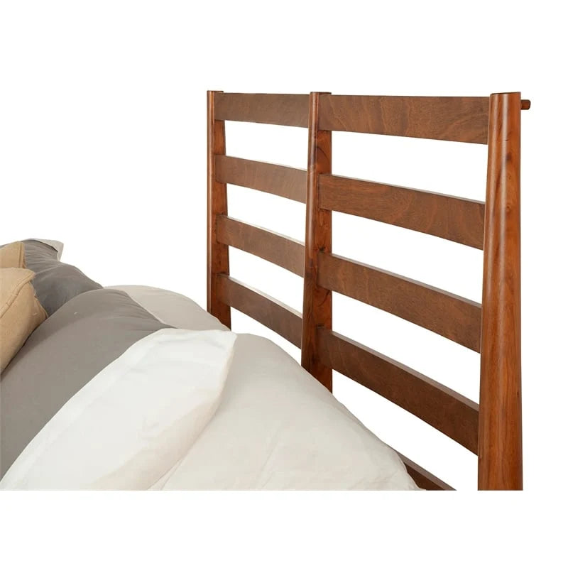 Home Square 4-Piece Set With Small TV Console, Full Wood Bed And Large Nightstand