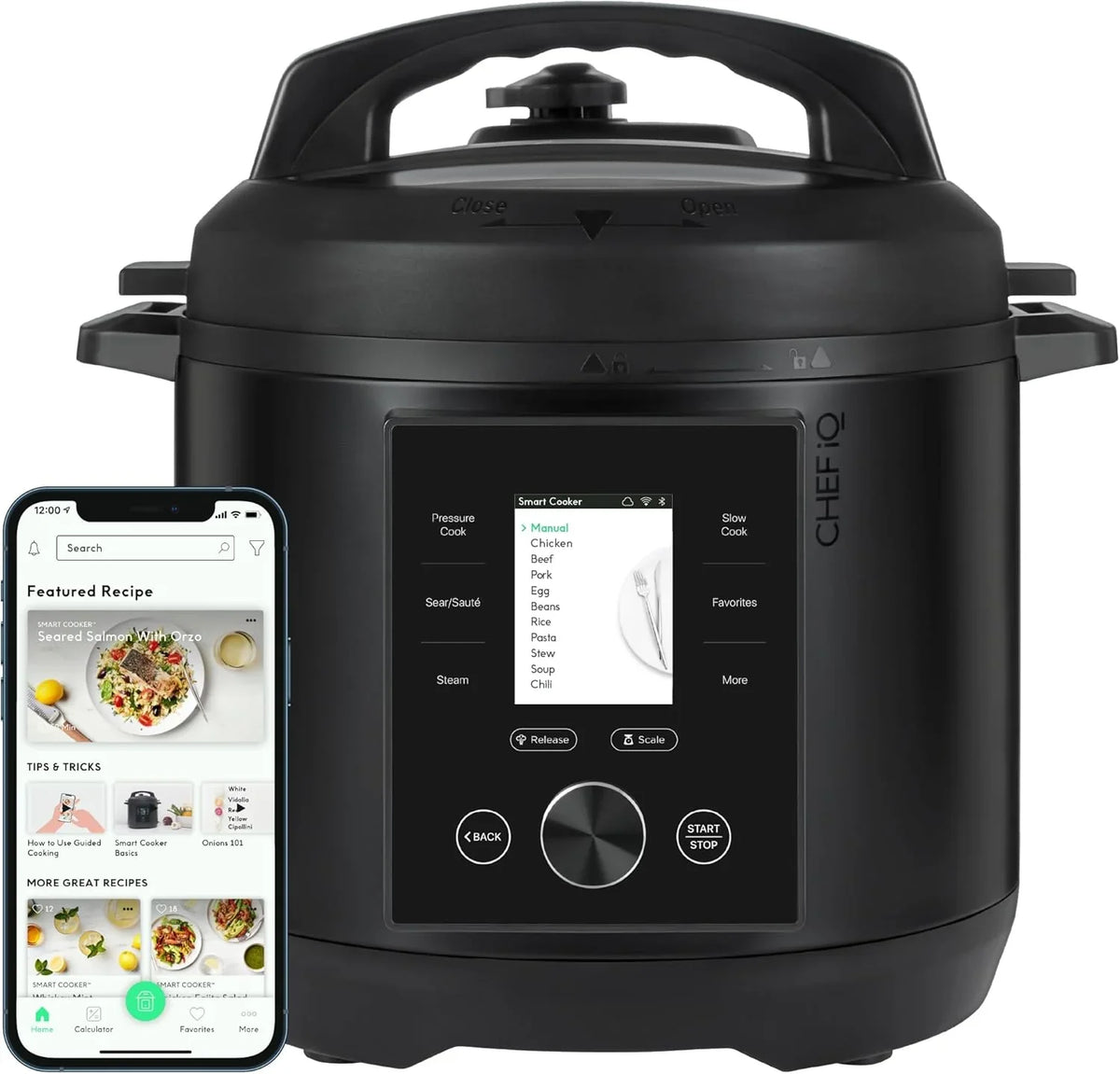 CHEF iQ Smart Pressure Cooker 6 Quarts With WiFi and Built-in Scale - 10-in-1 Multicooker