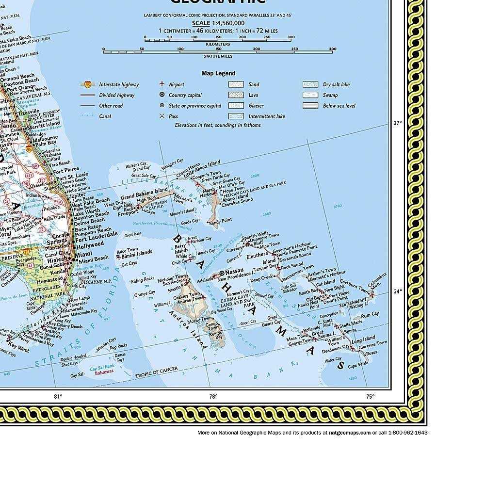 National Geographic United States Classic Wall Map, Laminated, 43.5 x 30.5 in