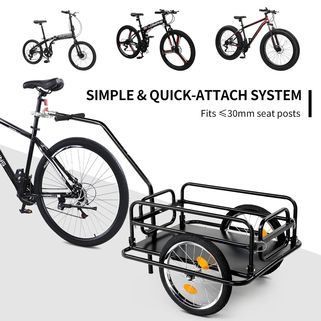 Ktaxon Two-Wheel Bicycle Cargo Trailer, Black, 16 in Inflatable Wheels