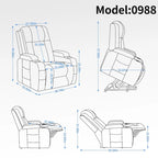 Lazy Boy Power Lift Recliner Chair With Massage, Lumbar Heating, USB Port And Cup Holders - Single Motor