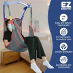 EZ Assistive Full Body Patient Lift Sling - Mesh Fabric, 500 lb, Sizes S/M/L