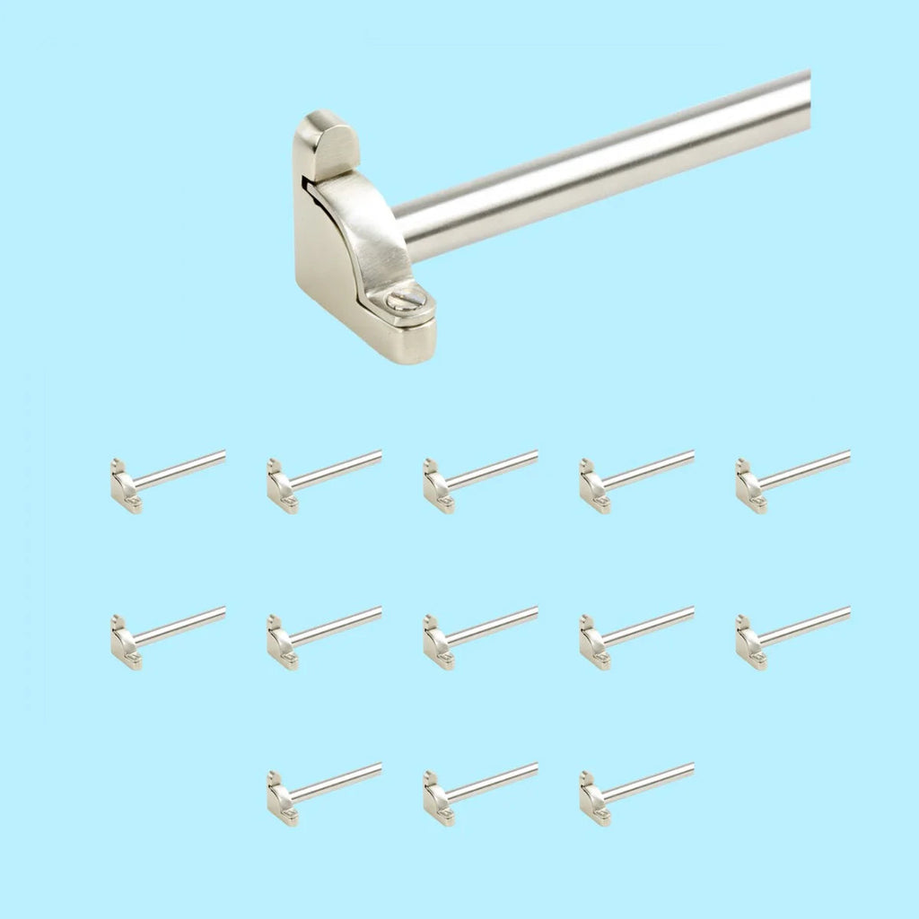Renovators Supply Carpet Runner Rod Set, Brushed Satin Nickel, 39 5/8 inch, 13 Pack