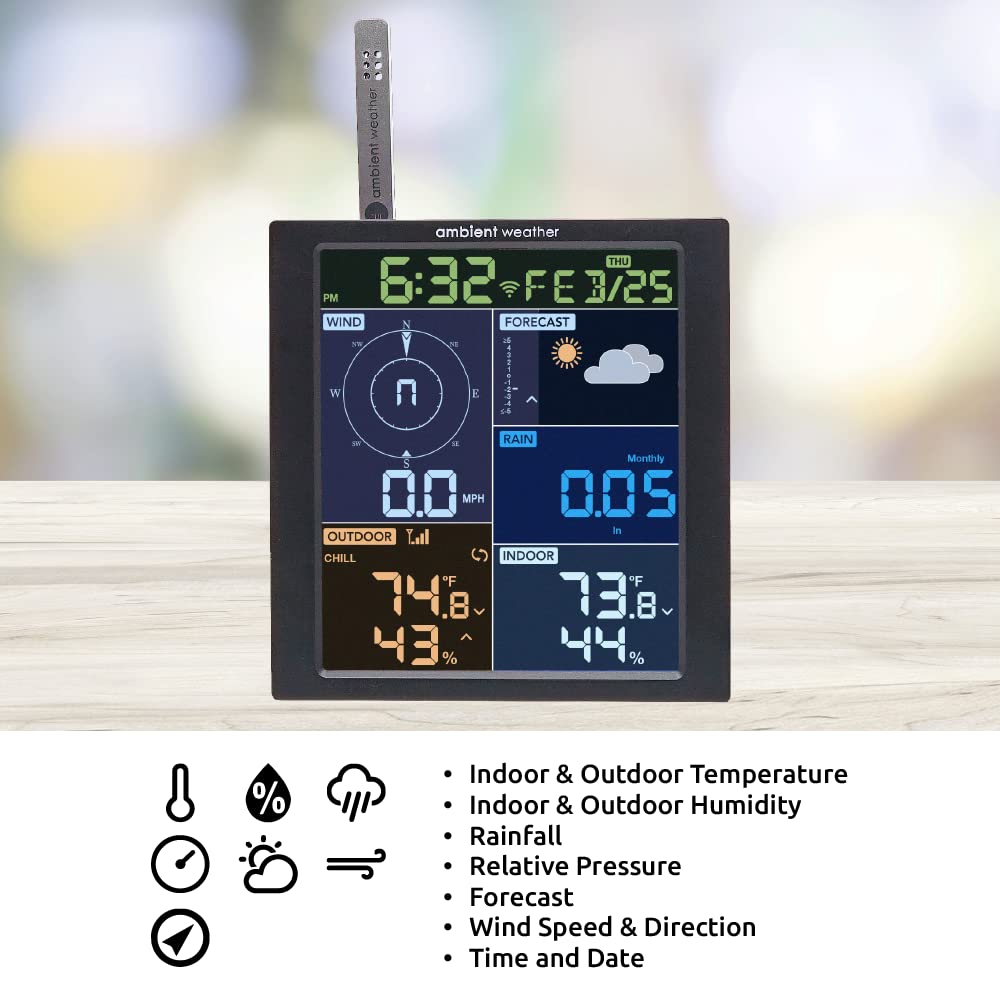 Ambient Weather WiFi Weather Station With Remote Monitoring And Network Access - WS-1965
