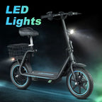BOGIST Electric Scooter With Seat, 500W Motor, 25mph, 45km Range, 48V 13Ah, Blue - M5 Elite