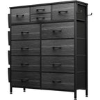 12-Drawer Fabric Dresser With Wood Top And Metal Frame