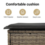 vidaXL Outdoor Poly Rattan Storage Bench With Cushion, Black, 45.3 x 20.1 x 20.5 in