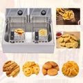 Commercial Electric Deep Fryer, 5000W, 12L Single Tank, Stainless Steel Fry Basket