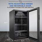 Ivation Freestanding Wine Cellar Mini Fridge, 101-Bottle, Stainless Steel