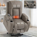 Lazy Boy Power Lift Recliner Chair With Massage, Lumbar Heating, USB Port And Cup Holders - Single Motor