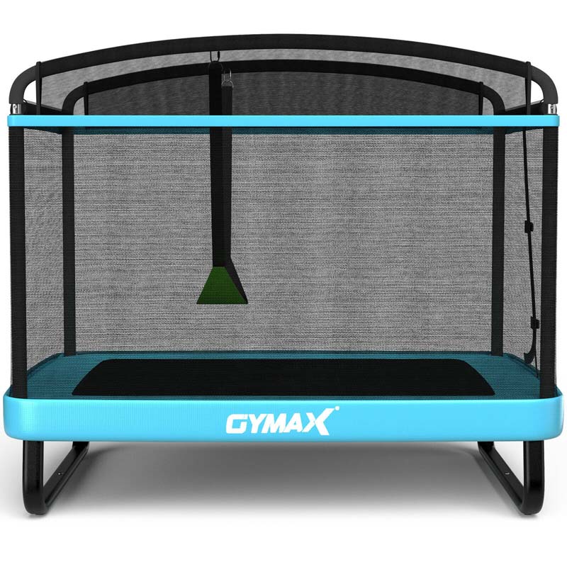 6 FT Kids Rectangle Trampoline With Swing And Safety Fence - ASTM Approved, Ages 3-8
