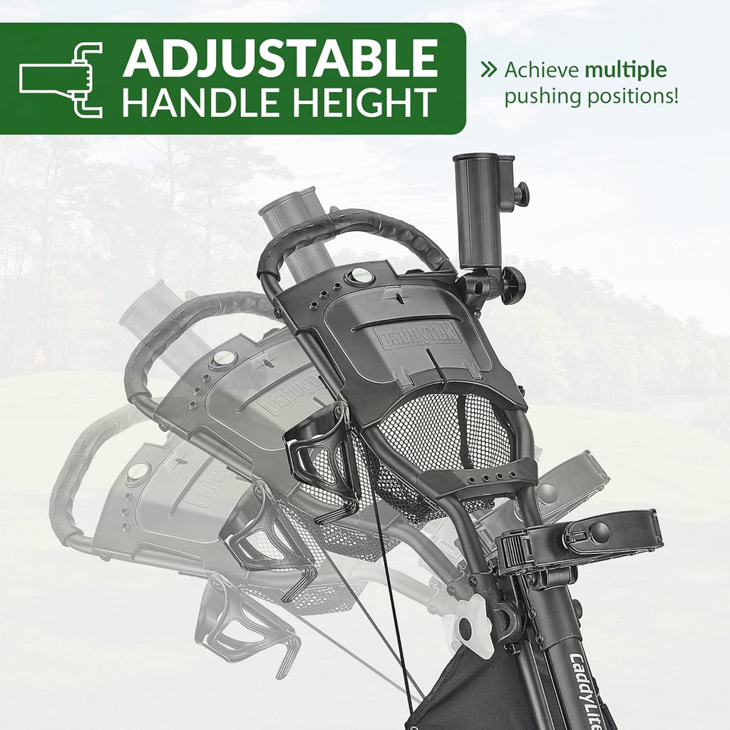 3-Wheel Foldable Golf Push Cart With Foot Brake - CaddyLite EZ V8