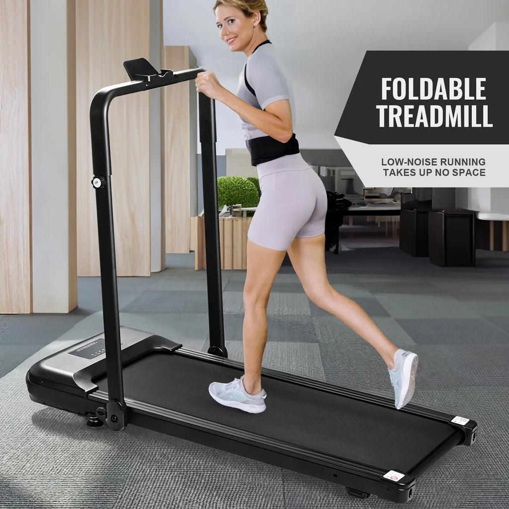 Foldable Under Desk Treadmill Walking Pad With Handle, 6.2 MPH, 2.5HP, 300 LBS Capacity