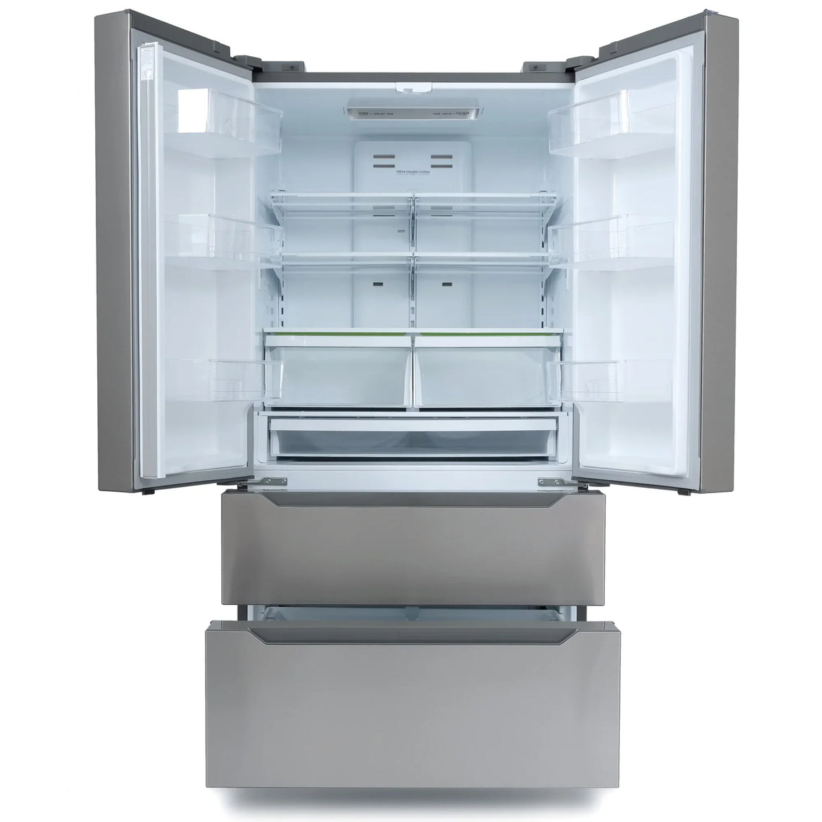 Cosmo 4-Piece Kitchen Appliance Package With 30 in Electric Range, 30 in Wall Mount Hood, 24 in Dishwasher And French Door Refrigerator