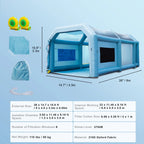 BENTISM Inflatable Paint Booth 26 x 15 x 11 ft With 750W + 950W Blowers - YJSSX08