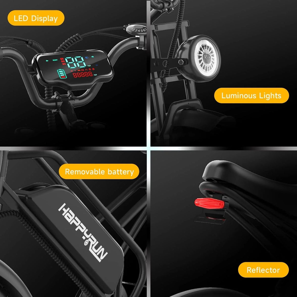 Electric Bike For Adults 750W 48V 18Ah, 20-Inch Fat Tires, 20 MPH, 68-Mile Range