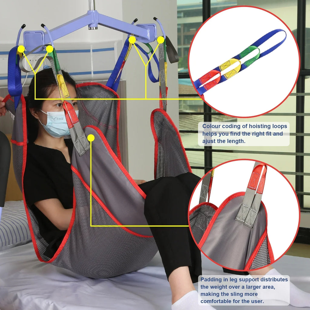 EZ Assistive Full Body Patient Lift Sling - Mesh Fabric, 500 lb, Sizes S/M/L