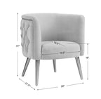 Bailey Street Home Accent Chair, 31 inch, Champagne Velvet, Antique Nickel/Brushed Nickel Finish - 208-Bel-3086994