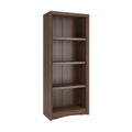 CorLiving Quadra Brown Engineered Wood Tall Adjustable 4-Shelf Vertical Bookcase