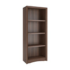 CorLiving Quadra Brown Engineered Wood Tall Adjustable 4-Shelf Vertical Bookcase