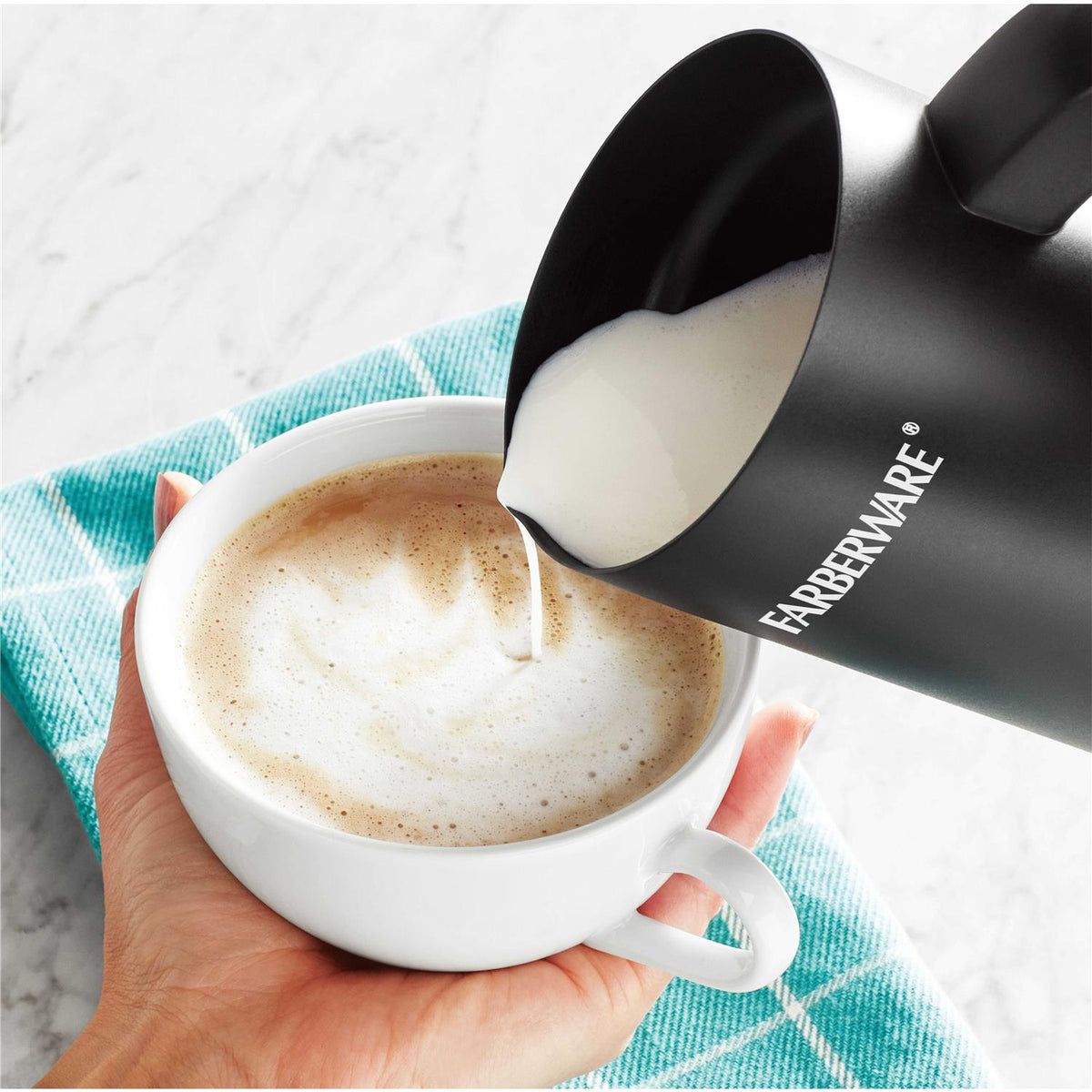 Farberware Electric Milk Frother 10 oz 4-in-1 Automatic Foam Maker