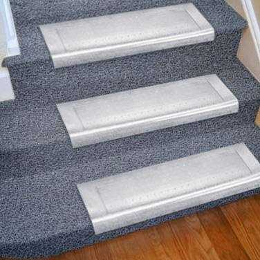 Clear Vinyl Stair Tread Carpet Protectors, 24 Inch Wide x 8 Inch Deep, Set of 2