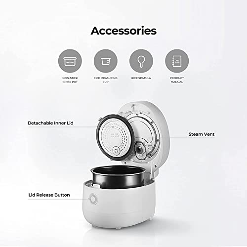 CUCKOO Micom Rice Cooker, 6-Cup Uncooked / 12-Cup 3-Quart Cooked Capacity - White