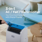 BLACK+DECKER Portable Air Conditioner 10,000 BTU for Rooms up to 450 Sq. Ft., White