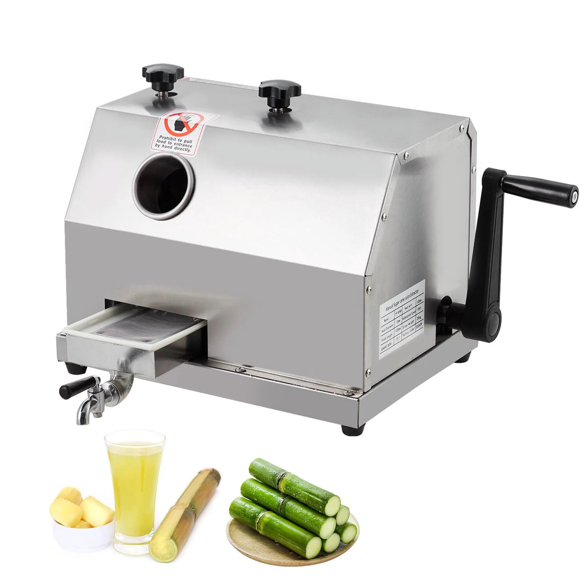 Manual Sugar Cane Juicer Press With 3 Stainless Steel Drums And 2.4-inch Inlet - tyhKjrfgqYNcnM4UXaMknwJZFFU4O
