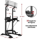 Tappio Power Tower Dip Bar Station Pull Up Bar Stand With Backrest, 400lb Capacity