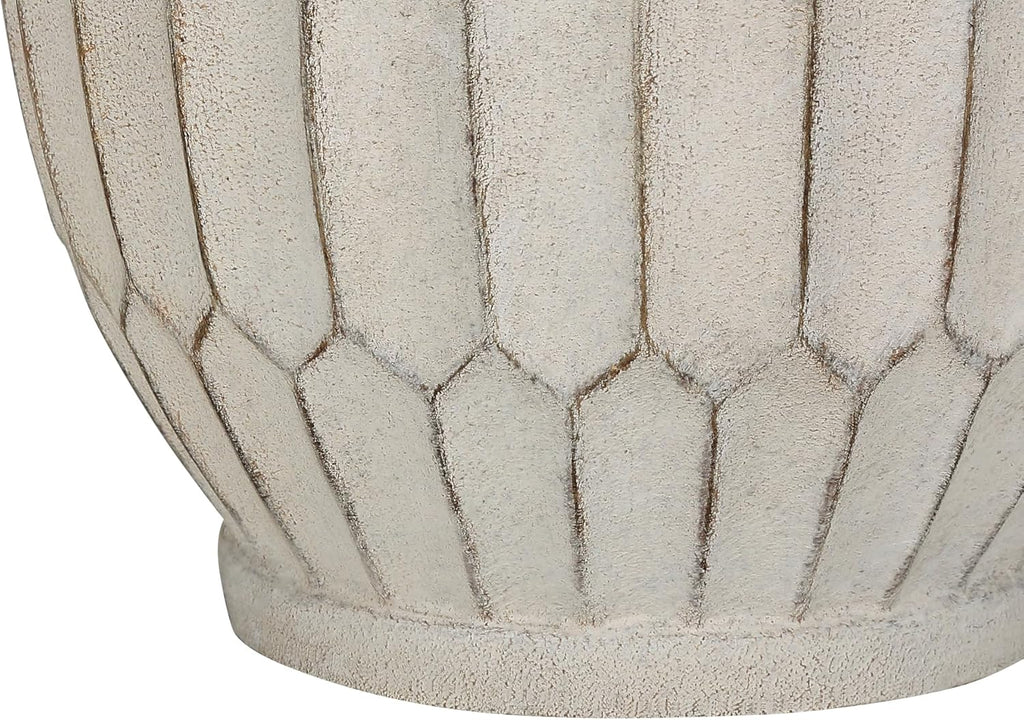 Table Lamp, Cream Resin, 14.5 in L x 14.5 in W x 24 in H - 9720