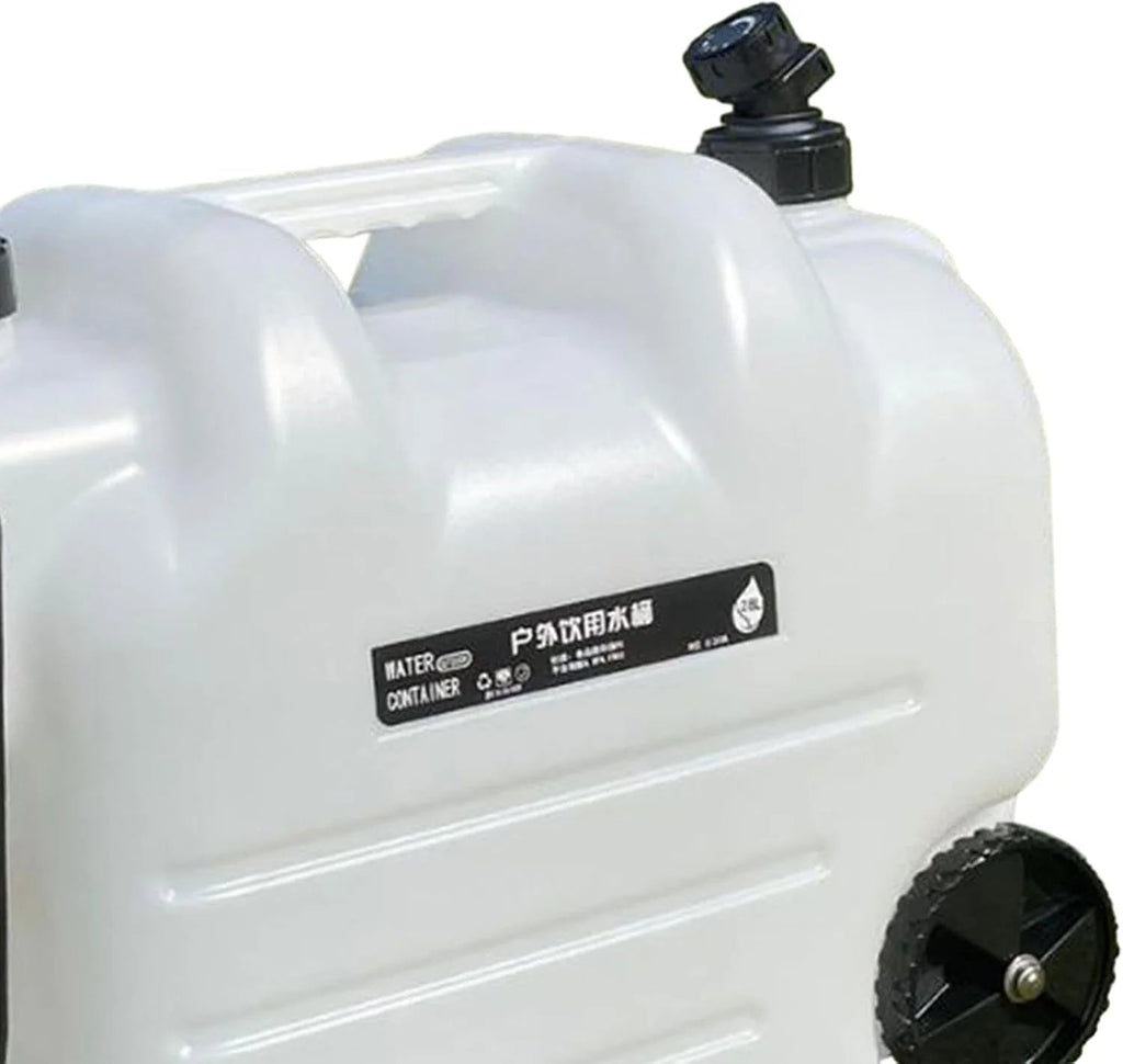 Wheeled Water Storage Container With Handle And Faucet, 28L PE, 49cmx27cmx39.9cm