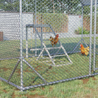PawHut Chicken Activity Play Center With Swing, Perches And Platform, Pastel Gray - D51-350V00GY