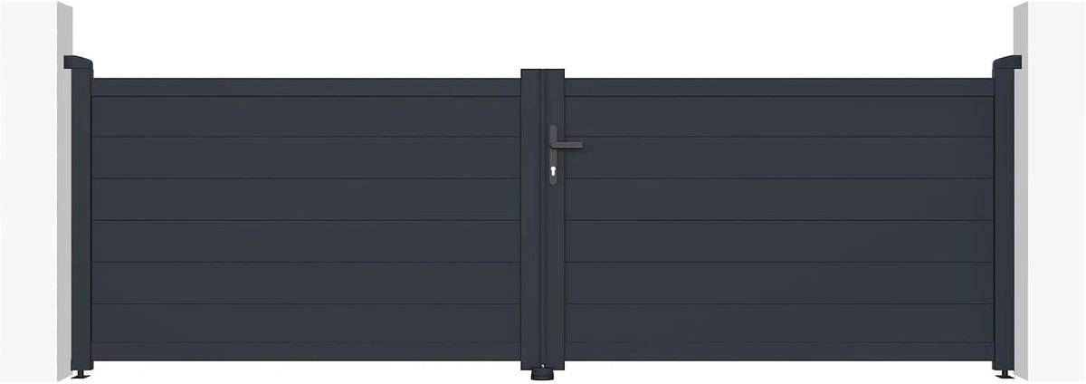 Casanoov Aluminium Folding Driveway Gate 4m x 160cm Grey - KIT-000024