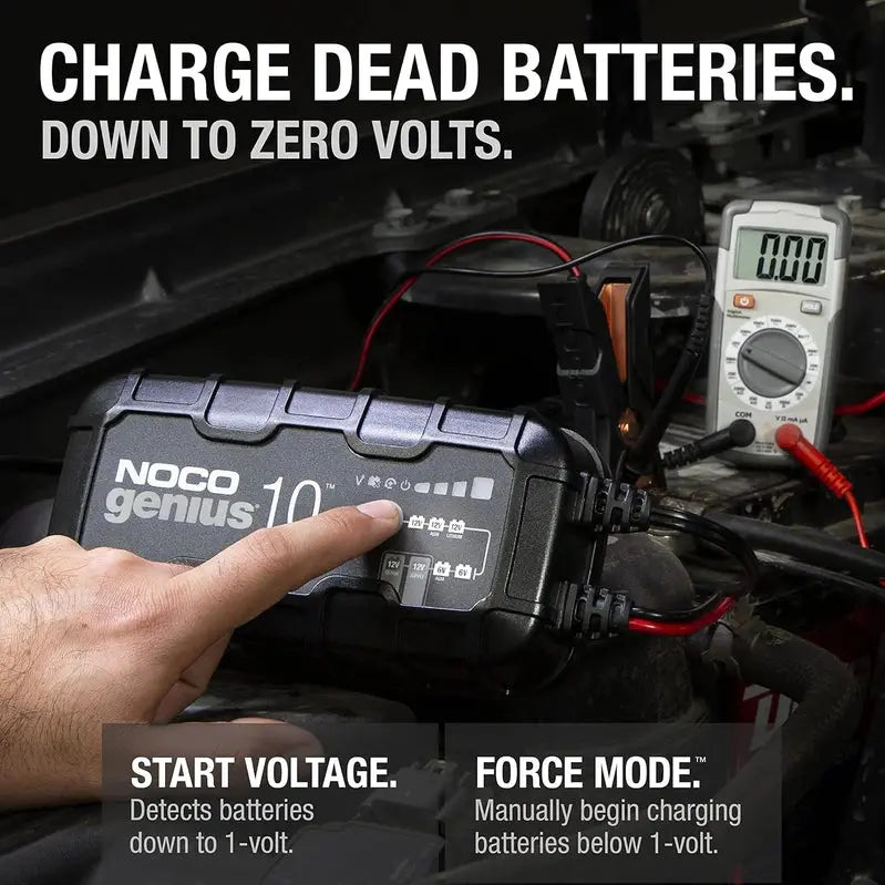 NOCO GENIUS10 10A 6V/12V Smart Battery Charger, Maintainer And Desulfator - GENIUS10